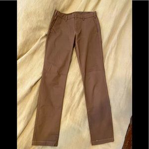 UNIQLO size waist 30. Brown Chinos.  Length is 34 inches.